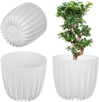 KADAX Bloempot Bloemenhoes 12,5 cm Ronde Kunststof Bloemenstandaard Wit