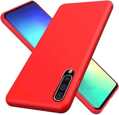 Hoesje Geschikt Voor Samsung Galaxy A70 Hoesje - Fluweelzachte Microvezel Siliconen Back Cover – Rood