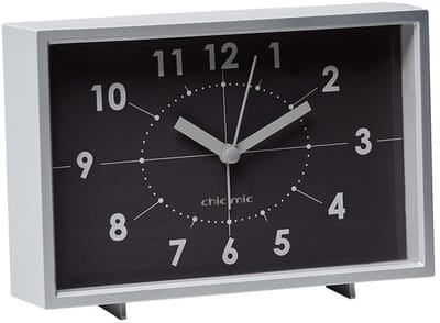 Chic-mic Vintage, Mechanische wekker, Rechthoek, Zwart, Zilver, Volwassene, Analoog, Batterij/Accu