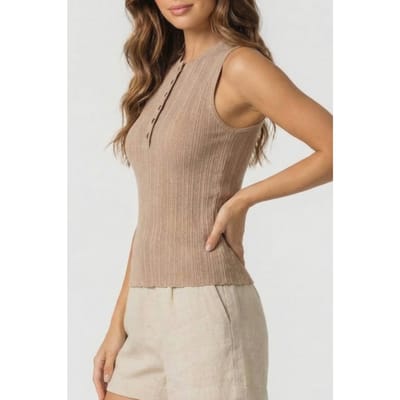 GUESS Marciano By  Giada Slv Sweater Top Natural Almond Maat: XS | Mouwloze Tops Outlet | Dames | Beige