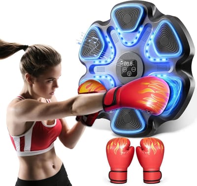 Slimme Bokstrainer met Muziek en Handschoenen - Wandmontage Fitnessapparaat