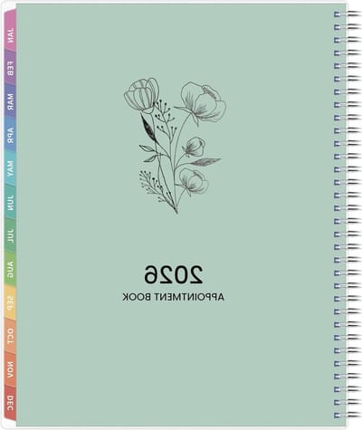 Afsprakenplanner - Agenda Planner - Afspraken Inplannen - Modeljaar 2026 - A4 - Bloemen