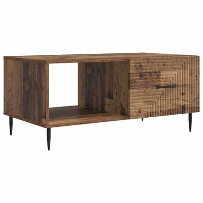 vidaXL - Salontafel - Oud - hout - 90 - x - 50 - x - 40 - cm - Bewerkt - hout