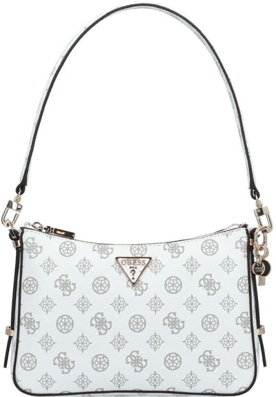 GUESS Schoudertas Eco Erica Top Zip Shoulder Bag White Logo Wit