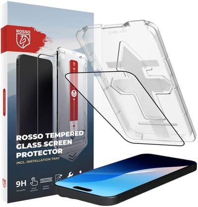 Rosso Screenprotector Geschikt voor iPhone 16 | 9H Tempered Glass | Beschermglas | Glasplaatje | Case Friendly | Installatietray | Geen luchtbellen & stof | Eenvoudige montage