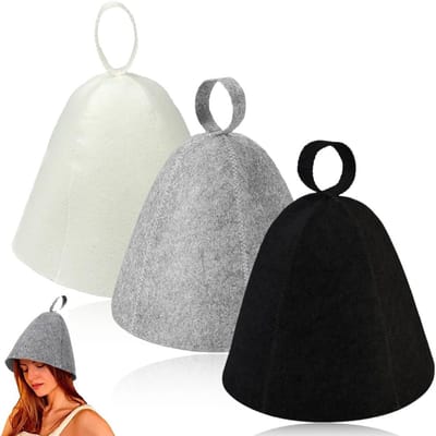 3-Pack Saunahoed Vilt Bescherming Hoofdbeschermer Sauna Accessoires