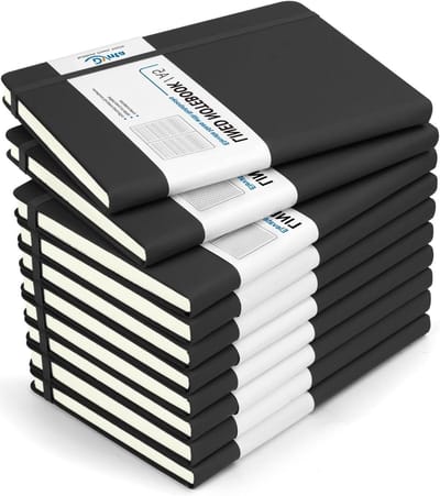 Notitieboekjes A5 - Schrijfblokken Agenda's - Schrijven Notities Maken - Lay-flat Ontwerp - 10 Stuks - Zwart