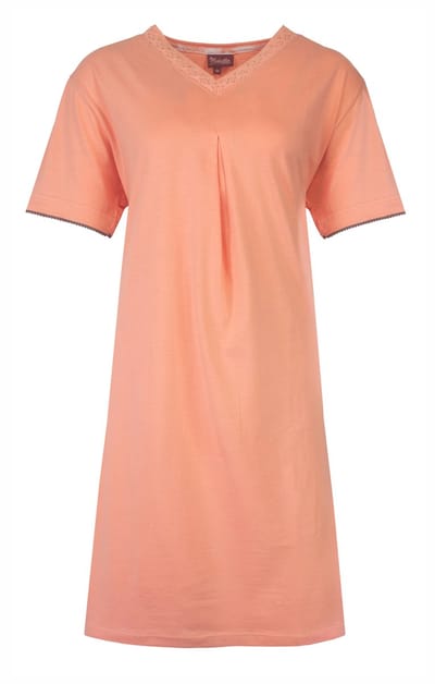 Medaillon Dames Nachthemd - 100% Katoen - Oranje - Maat XXL
