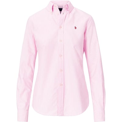 Polo Ralph Lauren Ss22 Katoen Button-Down Kraag Gestreept Lange Mouw Shirt Dames shirts Roze 211743355-005 L
