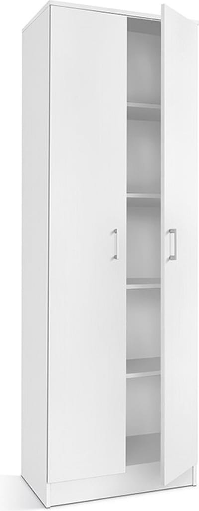 Interiax Kledingkast 'Amelie' - Opbergkast met 2 Deuren & 4 Legplanken | Wit | 180x60x40 cm