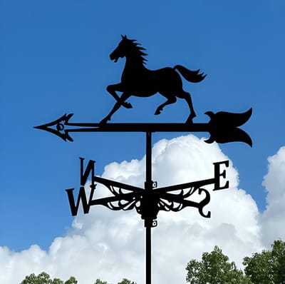 Metalen Windspinner met Dierenmotief - Smeedijzeren Tuin Decoratie voor Buiten - Ornament voor Daktuinen & Binnenplaatsen-Paard-Belle‘s product-Belle's product