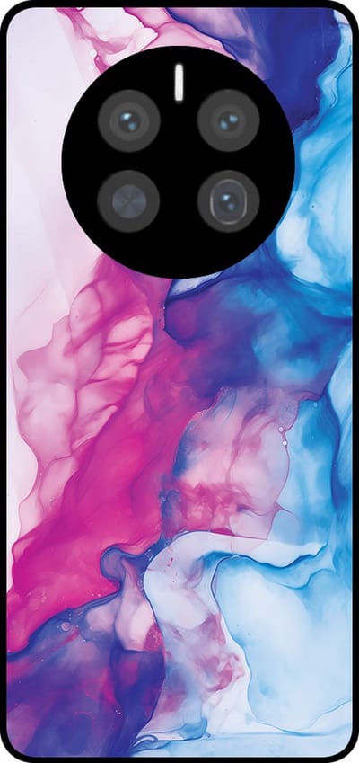 Smartphonica Telefoonhoesje Geschikt voor Huawei Mate 50 Pro met Roze Blauw Marmer Opdruk - TPU Backcover Case Rose Blue Marble Design geschikt voor Huawei Mate 50 Pro