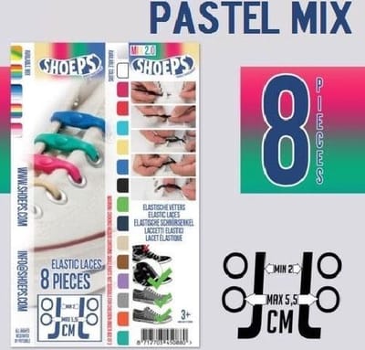 Shoeps Elastische veter mix 2.0 8 stuks