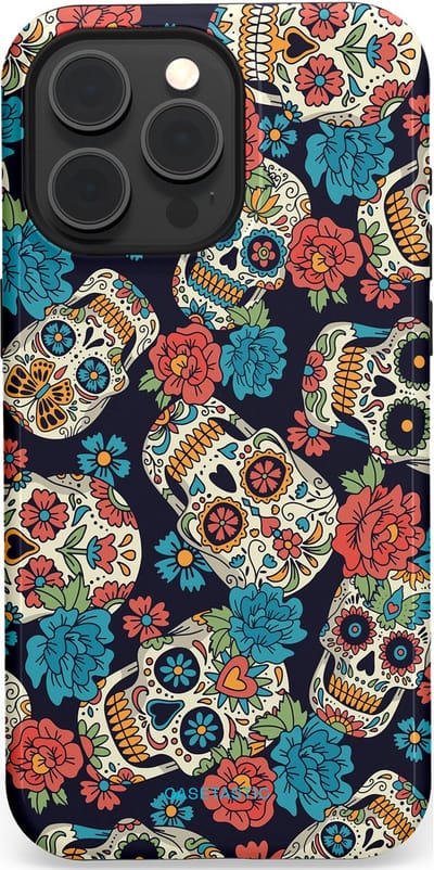 Casetastic Hoesje Geschikt voor Apple iPhone 15 Pro Max Magsafe - Stijlvolle Beschermende Duo-layer Case - Catacombe carnaval
