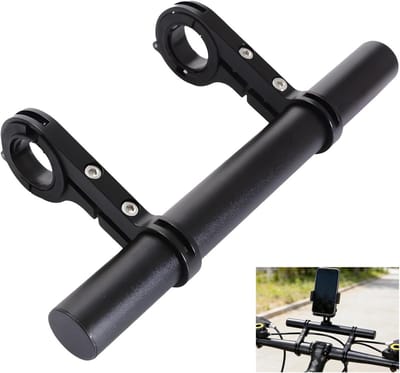 Fietsstuur Uitbreiding - Stuurextender Fiets - Extra Accessoires Plaatsen - Aluminiumlegering Constructie - 25-34 mm - Zwart