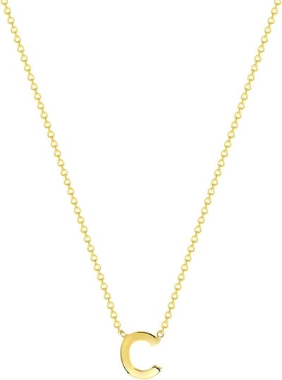 Lucardi Dames Ketting met letter hanger - 9 karaat - Ketting - Cadeau - 43 cm - Geelgoud