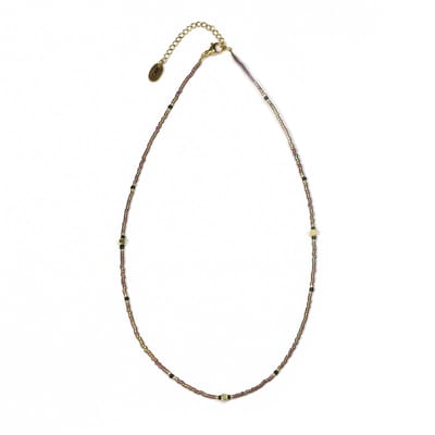 CO88 Collection 8CN-26344 Kralenketting met Miyuki Kralen - Brons- en Goudkleurig - 40+5cm - Goudkleurig Slot