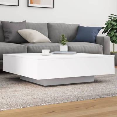 vidaXL - Salontafel - met - LED-verlichting - 100x100x31 - cm - wit