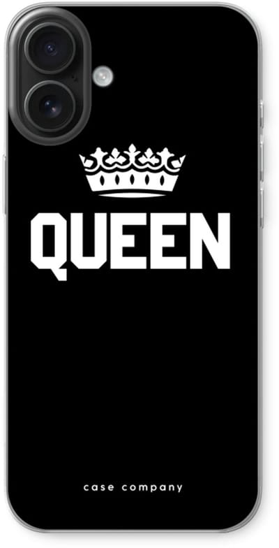 Case Company® - Hoesje geschikt voor iPhone 16 Plus hoesje - Queen zwart - Soft Cover Telefoonhoesje - Bescherming aan alle Kanten en Schermrand