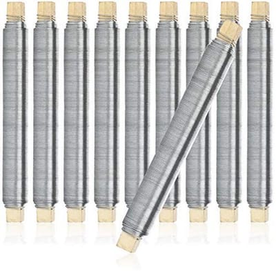 Bloemenwikkeldraadset met houten spoel - 0,65 mm, 1000 g, zilverkleurig