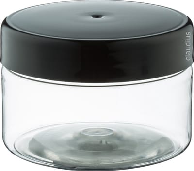 Leeg plastic potje 200 ml PET transparant - met zwart deksel - set van 10 stuks - navulbaar - Leeg
