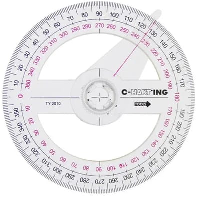 Koershoekmeter 126mm - 360 Graden - 2 Draaibare Schijven - Kunststof