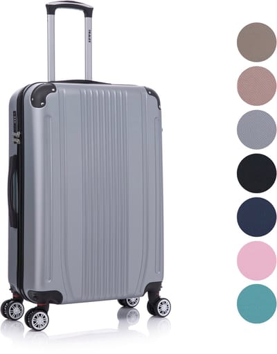 TRALEX - Levante - Medium koffer - 73L - 71x46x26cm - ABS - Harde schaal - Cijferslot - Lichtgewicht - Flexibel - Duurzaam - Stille (rubberen) wielen - Dubbele Spinner-wielen - Zilver
