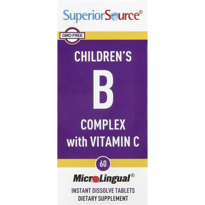 Kindervitamine B-complex, Vitamine C, Direct Oplosbare Microlinguale Tabletten, 60 Tabletten