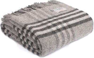 Sprei Grote Schotse Ruit Grijs - 140x240 - Nieuw Wol - Tweedmill UK