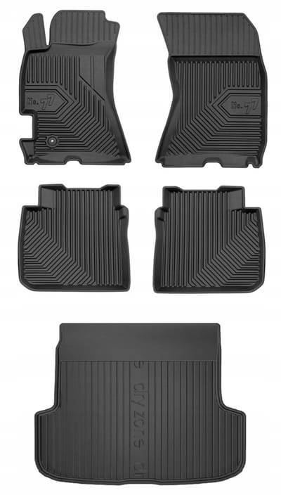 Frogum Voordeelset - Premium Automatenset No.77 + Dry Zone Kofferbakmat - Geschikt voor Subaru Legacy IV Kombi (2003-2009) - TPE Rubber - Zwart