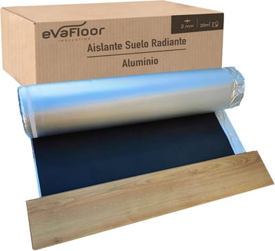 Aluminium Geluidsisolatie Onderlegger voor Laminaat met Vloerverwarming - 20m Rol - 2mm EVA + Aluminium