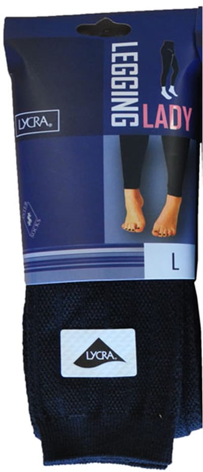 Dames legging 80% katoen - fantasie rib - 5 stuks - maat s/m - enkel zwart