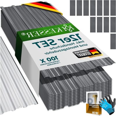 Golfplaten Dakplaten - Geprofileerde Dakpanelen - Dak Bedekken - Roestbestendig Verzinkt Staal - 7 m² - Grijs