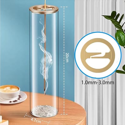 Moderne Glazen Wierookbrander Anti-As Vliegende Wierookhouder met Verwijderbare Glazen Asvanger voor Woondecoratie Yoga Meditatie white