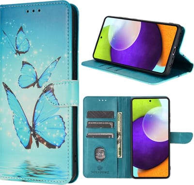 Geschikt voor Oppo Reno 12 hoesje - Solidenz Bookcase Reno12 - Vlinders hoesje - Cover Hoesje met Vlinders - Cover Hoesje met bloemen - Met Pasjeshouder