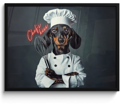 Poster in lijst - Fotolijst 70x50 cm - Posters - Quote - Neon - Hond - Kokskleding - Posterlijst zwart - Decoratie - Wanddecoratie woonkamer - Muurdecoratie slaapkamer