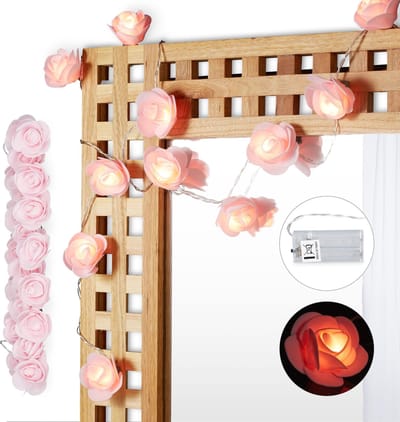 2 x rozen lichtsnoer - lichtslang - lichtketting - bloemen - LED verlichting