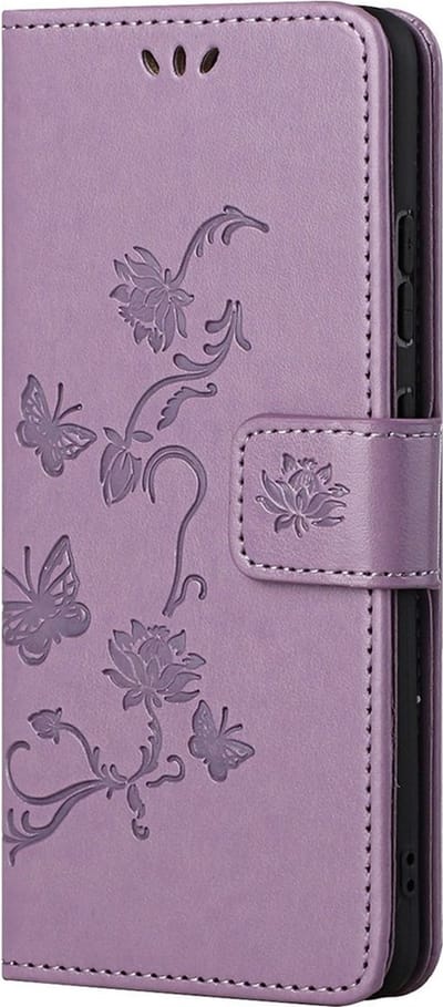Coverup Bloemen & Vlinders Book Case - Geschikt voor OnePlus Nord 2 Hoesje - Paars