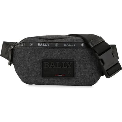 Sac banane Bally Patch Logo Nylon Hommes sacs Noir 6234241 Basic Set (Bag+Dust Bag)