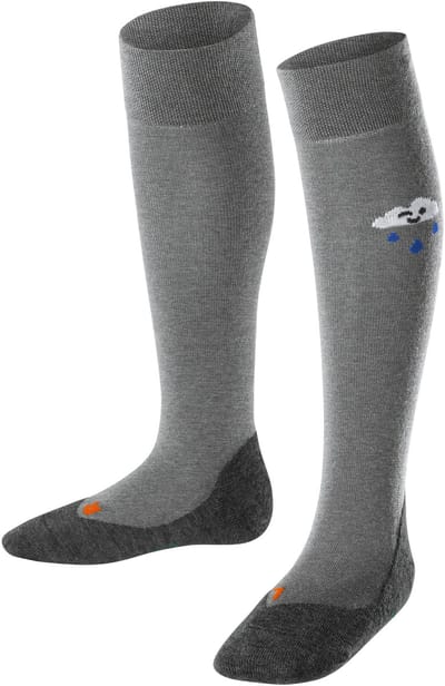 FALKE Active Rainboot met functionele zool wol lyocell kniekousen kinderen grijs - maat 35-38