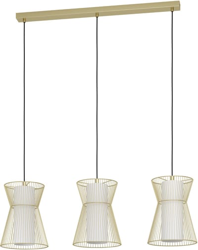 EGLO Maseta hanglamp - E27 - 3 lichts - Staal - Goud, wit
