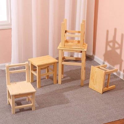Houten Krukje - Voetenbankje Opstapje - Schoenen Wisselen - Massief Grenenhout - 25 cm - Niet gespecificeerd