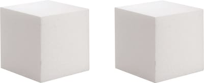 Hobby/knutsel piepschuim kubus blok - 3x - 15 x 15 cm - wit - figuren om te knutselen