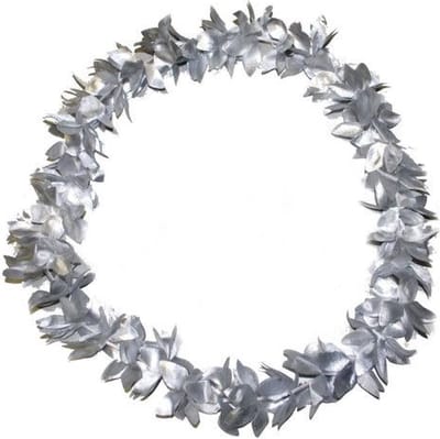 Zilveren Hawaii bloemen slinger