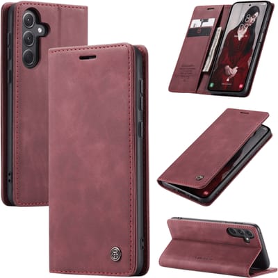 Caseme Samsung Galaxy A56 Business Bookcase Hoesje Rood