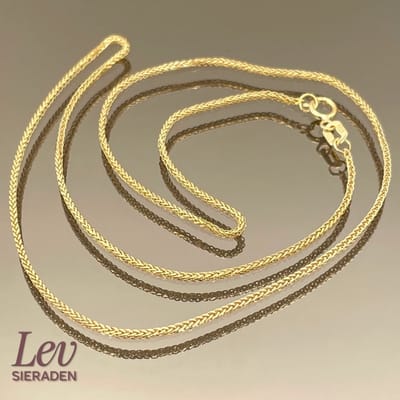 Lev Sieraden - Franco schakel collier - Goud - 1.5mm x 41cm - 925 Zilver 18k verguld - Gouden ketting - 18k goud plating - Ketting
