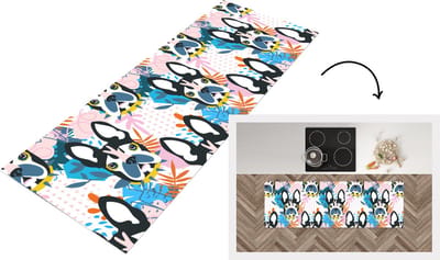 Keukenloper - Loper keuken - Patronen - Hond - Plant - 150x50 cm - Keukenloper vinyl