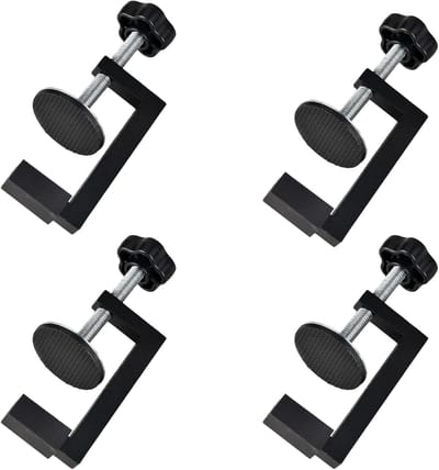 4 stuks G-klemmen 8–57 mm – RVS schroefklem met antislip rubber pad – Verstelbare tafelklem – Universele klem voor houtbewerking, lassen en timmerwerk
