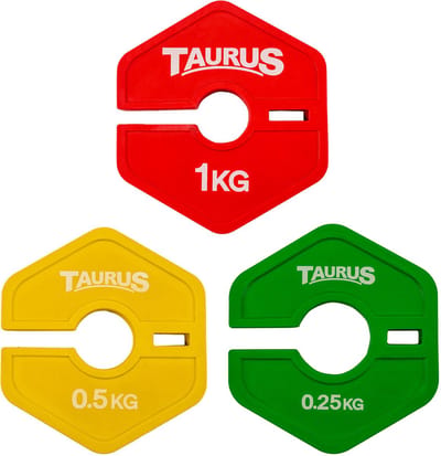 Taurus Micro Flex Fractional Plates 0.25kg Groen – Rubberen halterschijven per paar – Voor halters, dumbbells en kettlebells (25–34 mm)