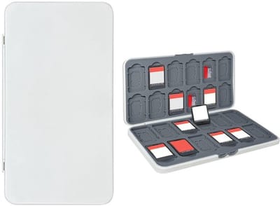Opbergdoos geschikt voor gamecartridges, geschikt voor Nintendo Switch-gamecartridges, draagbare beschermhoes met 24 vakjes geschikt voor cartridges - wit